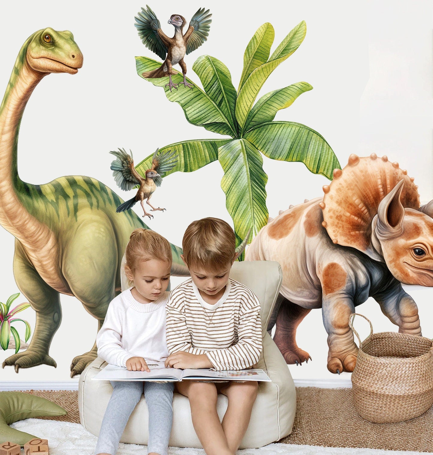 Dinosaur Baby Jungle Decal Stickers for Kids Room Decorate- BR464