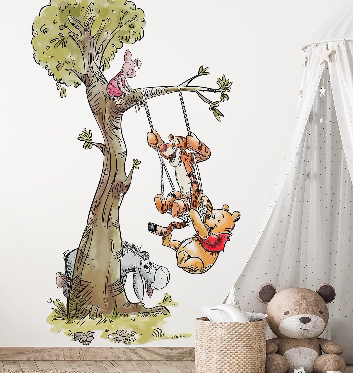 Winnie the Pooh Fabric Wall Decal | Nursery Room Decor