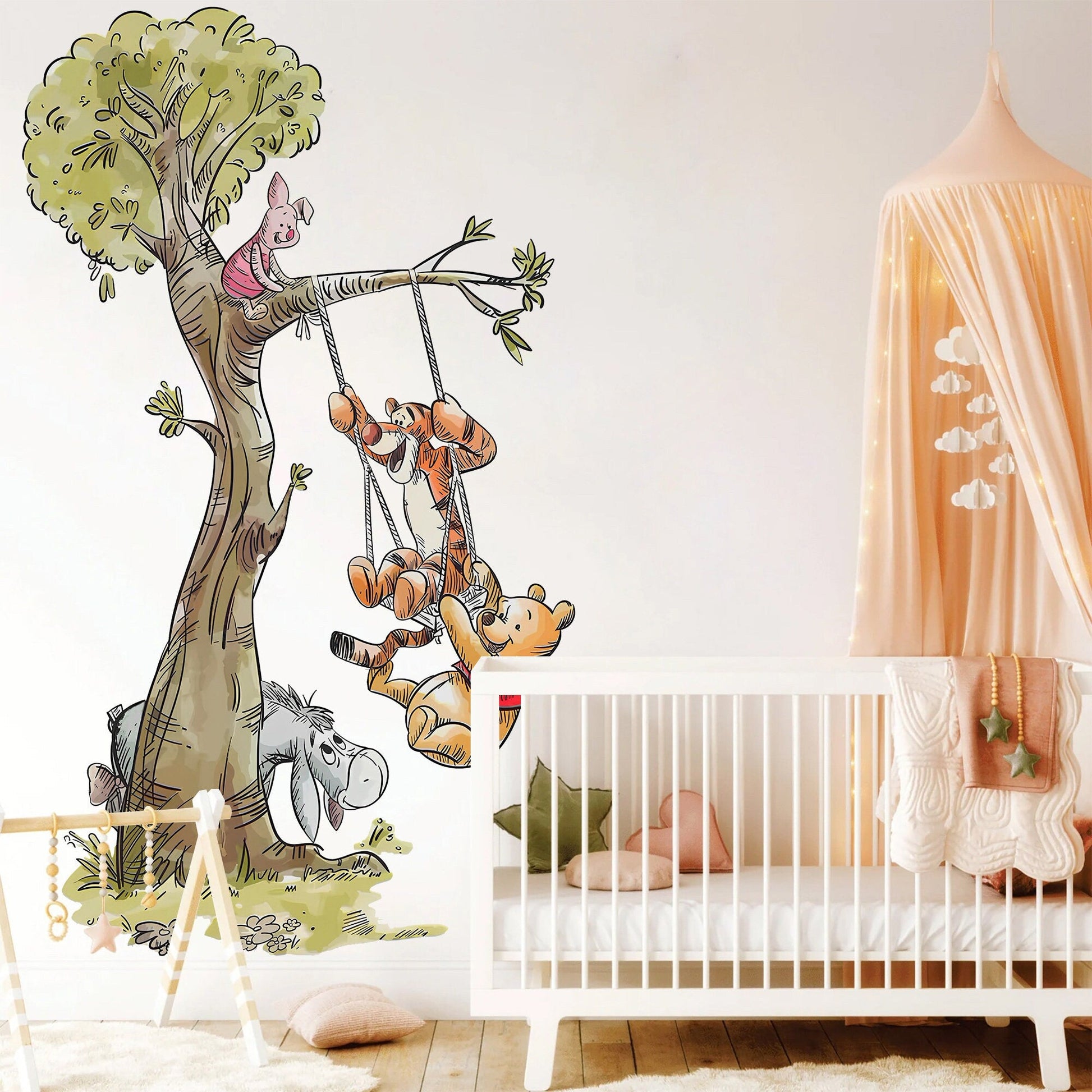 Winnie the Pooh Fabric Wall Decal | Nursery Room Decor