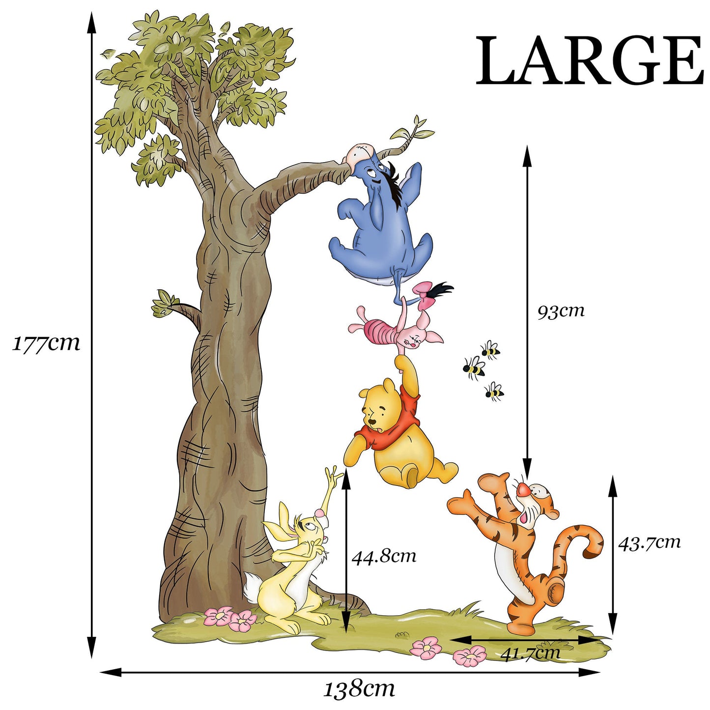 Winnie The Pooh Winnie and Friends Wall Decal Sticker - Wall Decal for Nursery