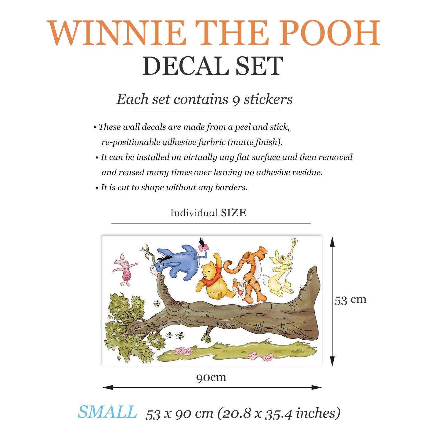 Winnie The Pooh Winnie and Friends Wall Decal Sticker - Wall Decal for Nursery