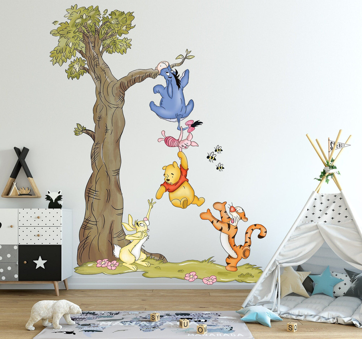 Winnie The Pooh Winnie and Friends Wall Decal Sticker - Wall Decal for Nursery