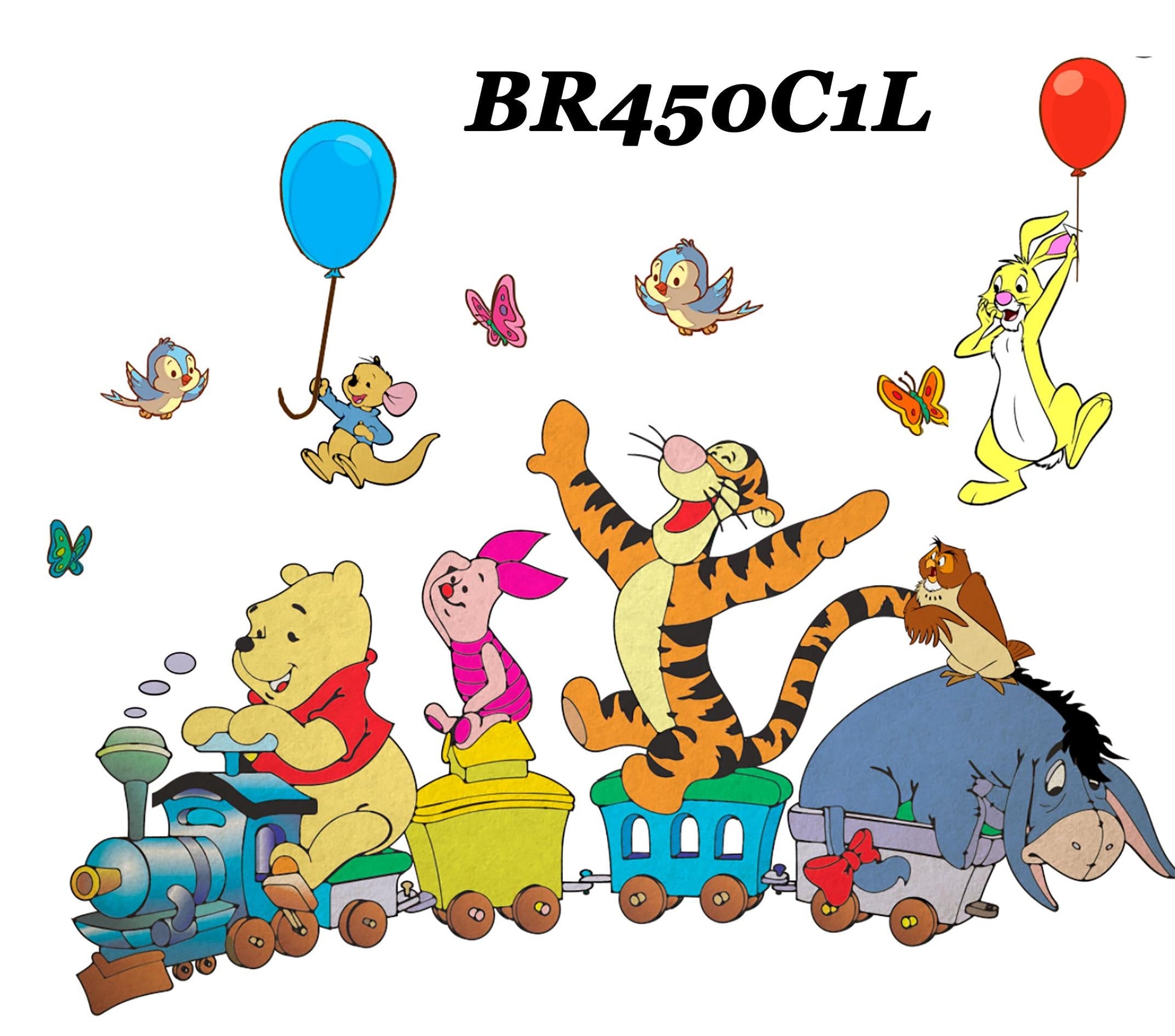Winnie the Pooh Train Ride Wall Decal - Girls' Room Decor