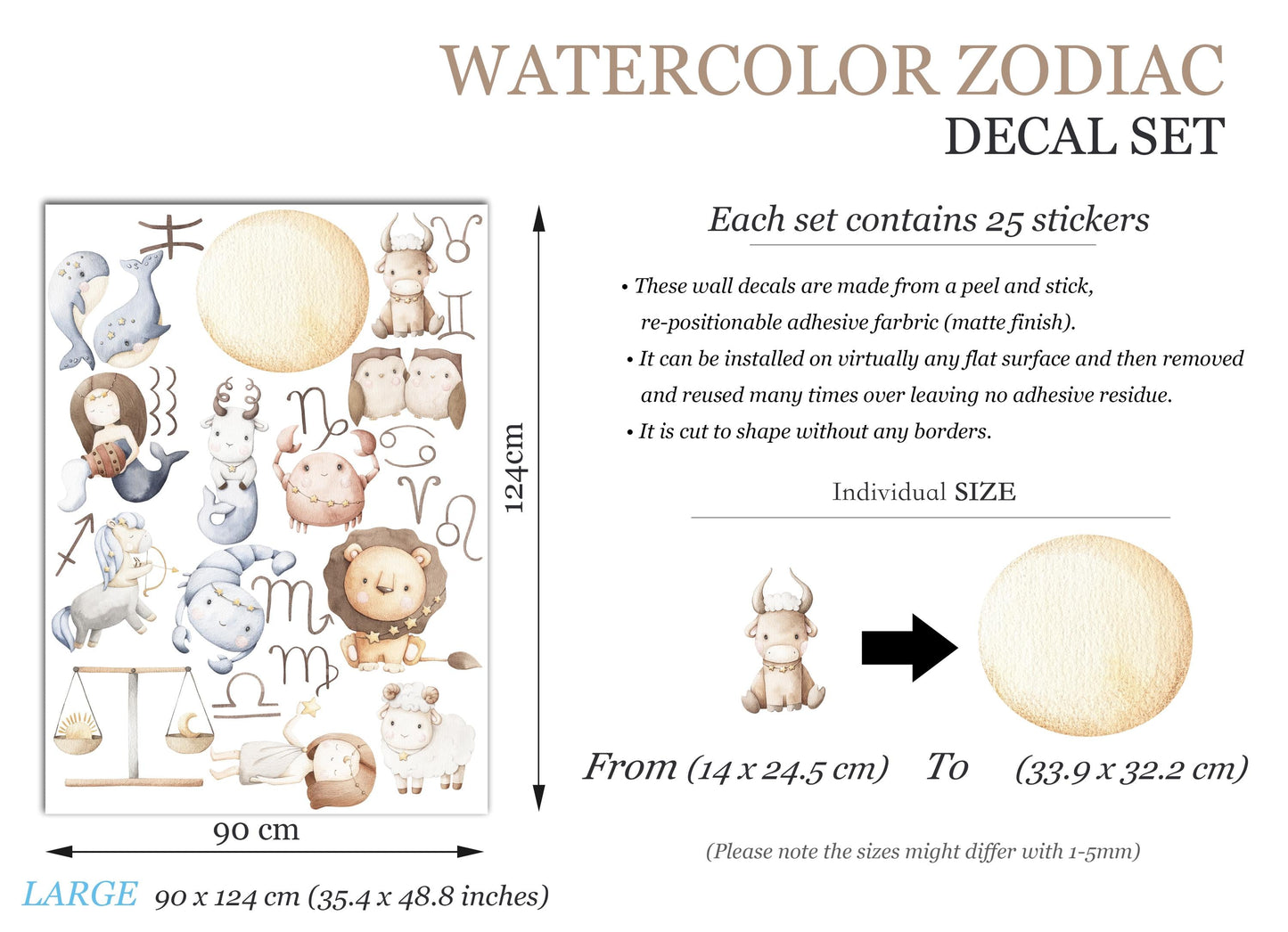 Adorable Zodiac Constellations: Starry Gemini, Libra, Virgo - Nursery Decor-BR507