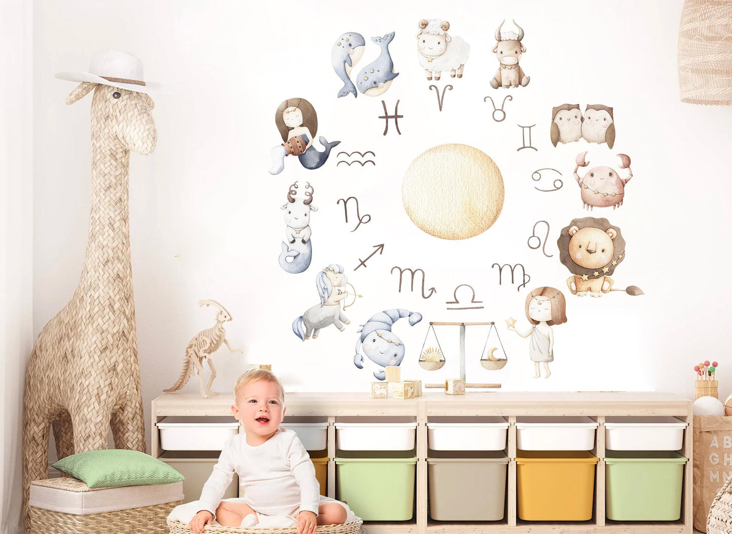 Adorable Zodiac Constellations: Starry Gemini, Libra, Virgo - Nursery Decor-BR507