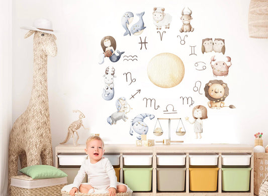Adorable Zodiac Constellations: Starry Gemini, Libra, Virgo - Nursery Decor-BR507