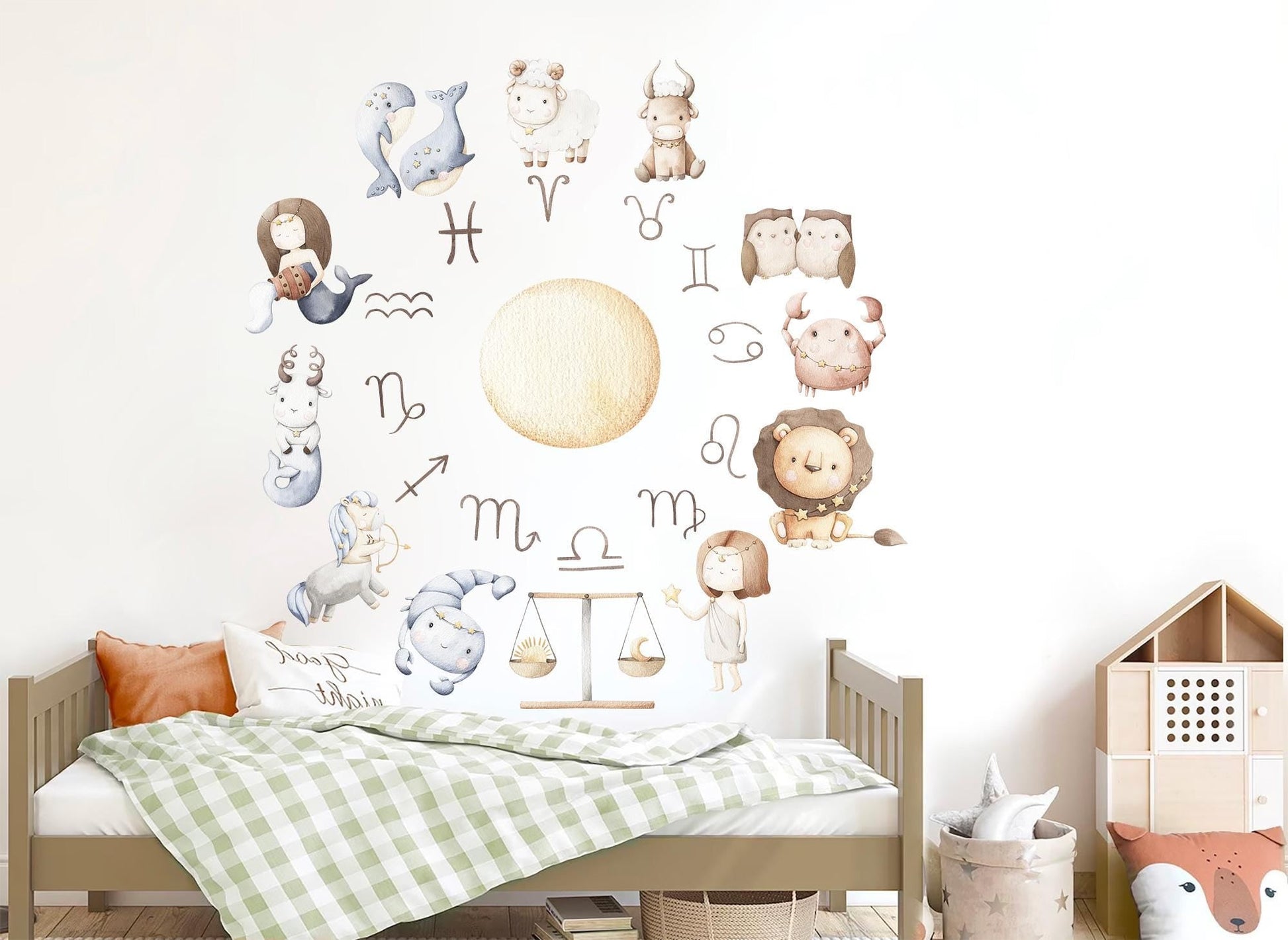 Adorable Zodiac Constellations: Starry Gemini, Libra, Virgo - Nursery Decor-BR507