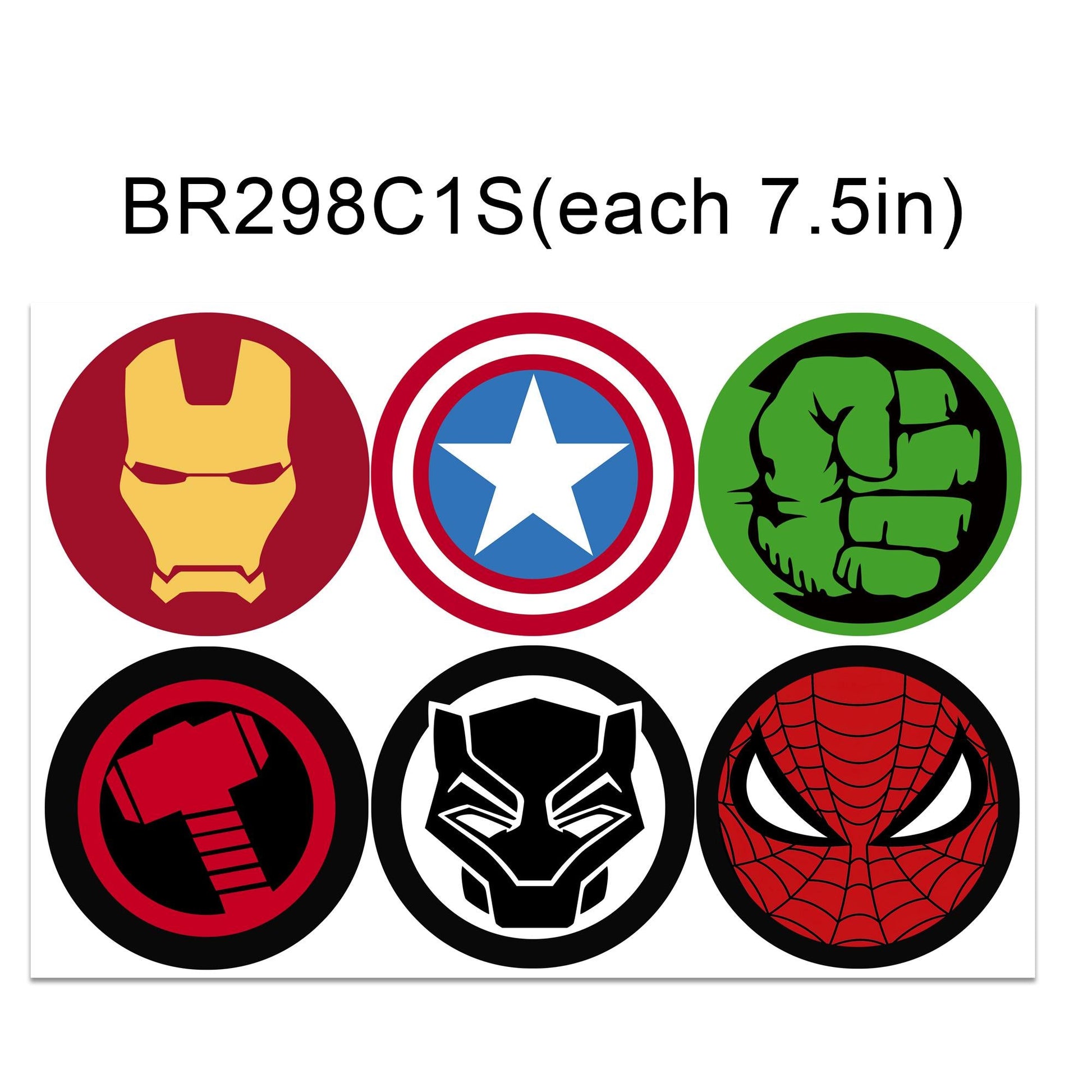 Super heroes Avengers LOGOS Spiderman Ironman Wall Decal - Boy's Room Gift