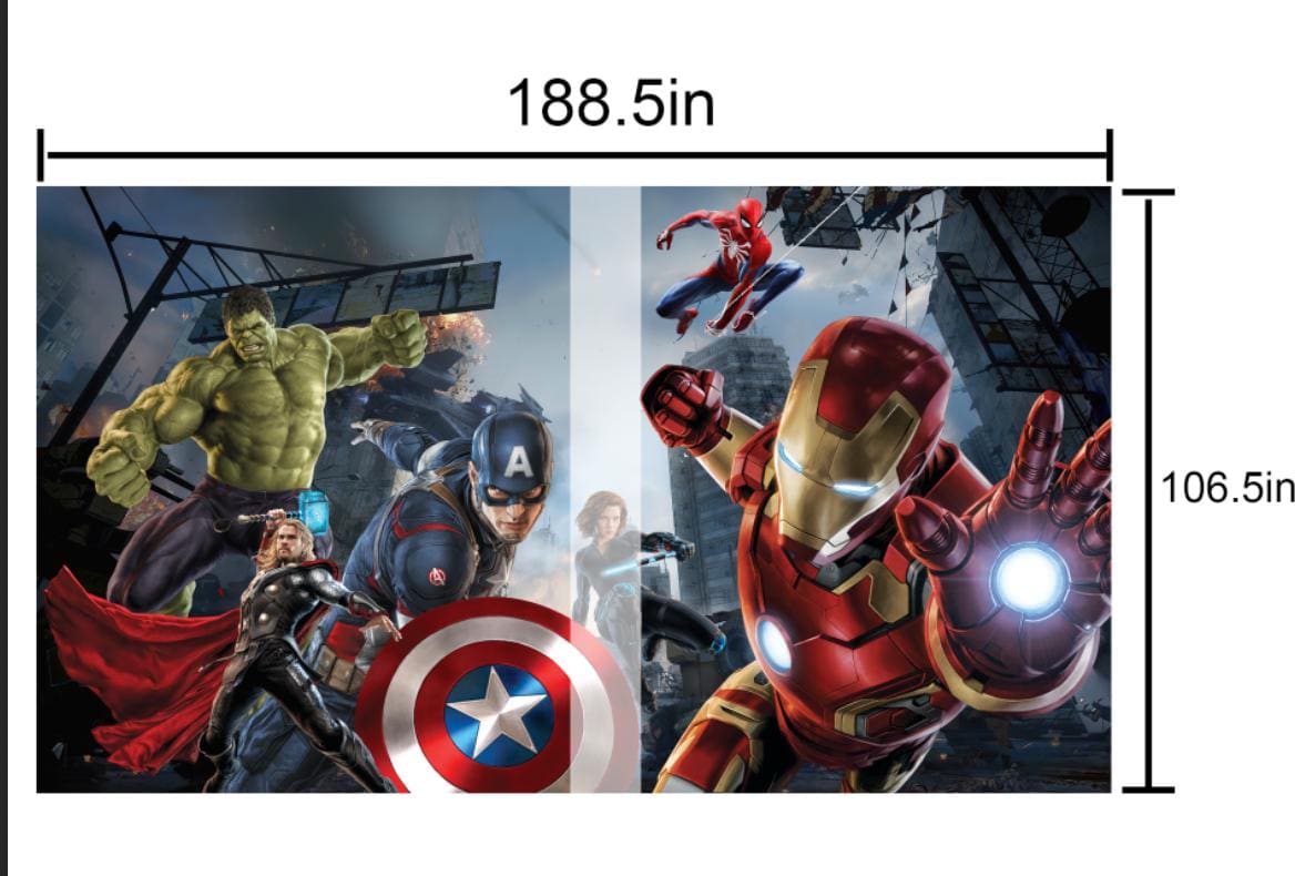 Avengers Superhero Wall Mural for Kids | Hulk Iron Man Spider-Man Wallpaper | Galaxy 3D Break Wall Decal