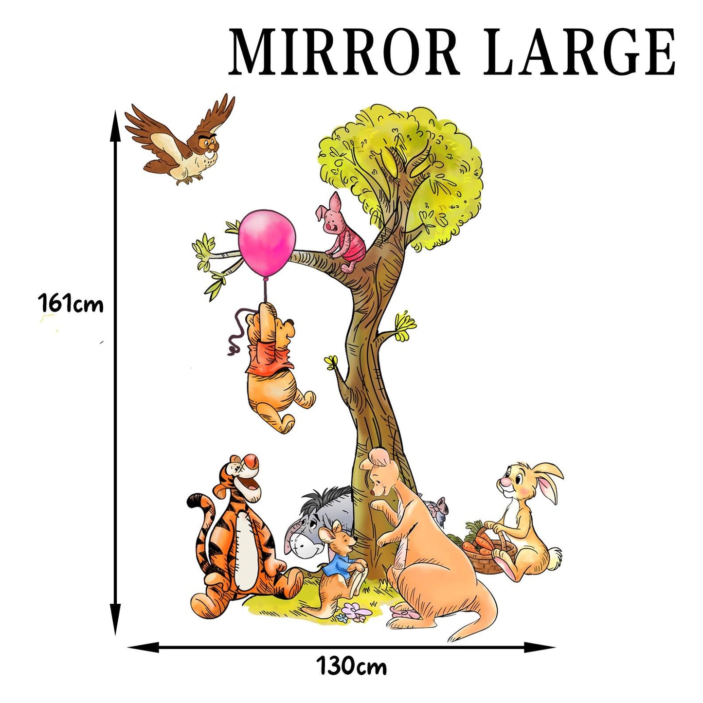 Winnie the Pooh Tree Wall Decal, Nursery Decor with Tigger, Piglet, Eeyore, Roo, Rabbit