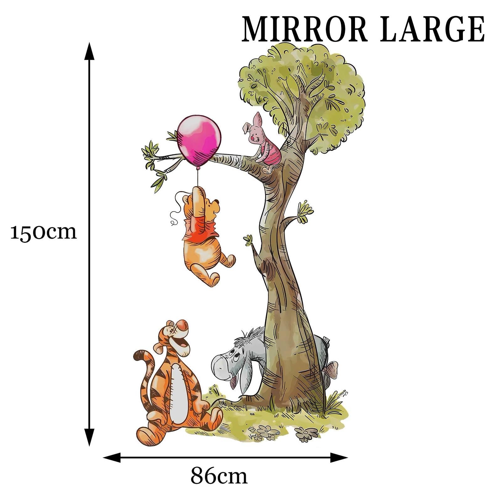 Watercolour Vintage Winnie The Pooh Playing On Tree Wall Decal Sticker - Wall Decal for Nursery