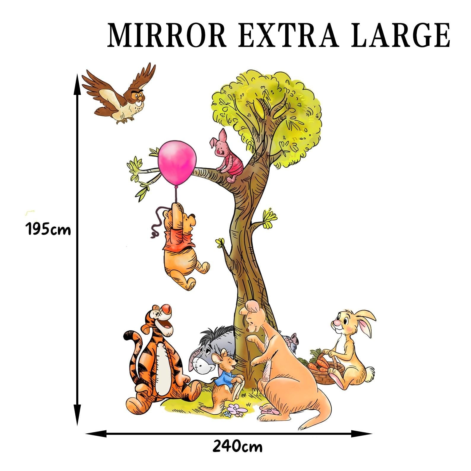Winnie the Pooh Tree Wall Decal, Nursery Decor with Tigger, Piglet, Eeyore, Roo, Rabbit
