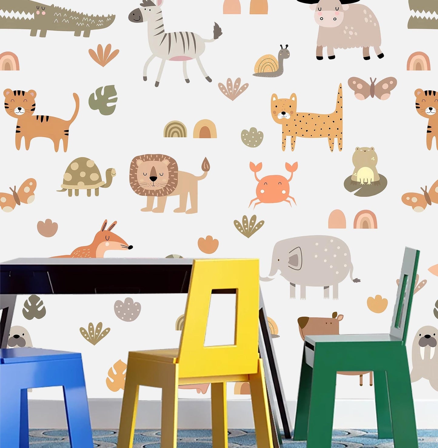 Jungle Animal Wall Decals Safari Nursery Stickers Kids Room Decor