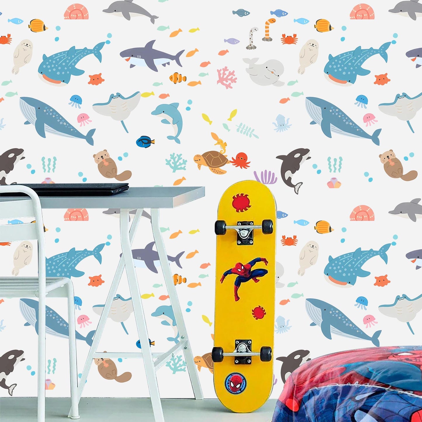 Ocean Wall Decals Whale Shark Dolphin Kids Room Wall Stickers