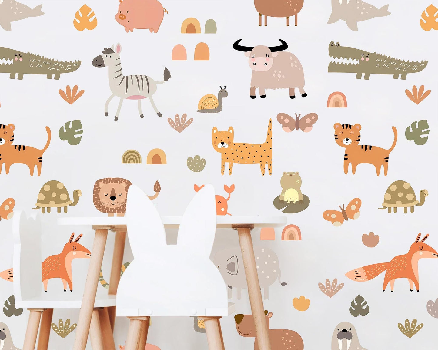 Jungle Animal Wall Decals Safari Nursery Stickers Kids Room Decor