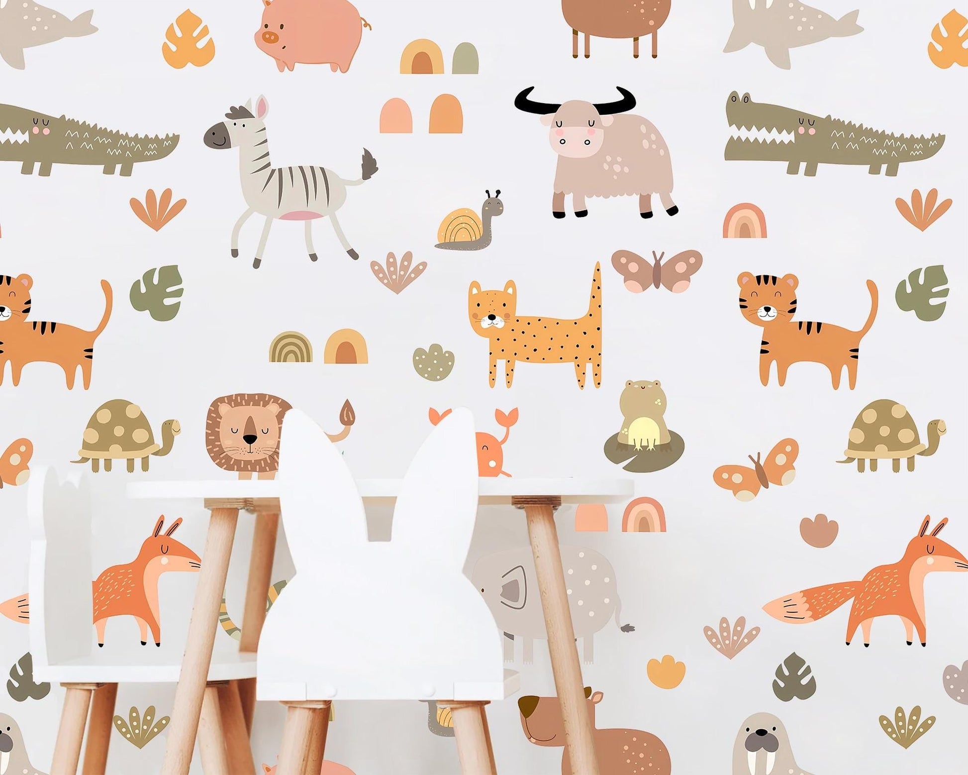 Jungle Animal Wall Decals Safari Nursery Stickers Kids Room Decor