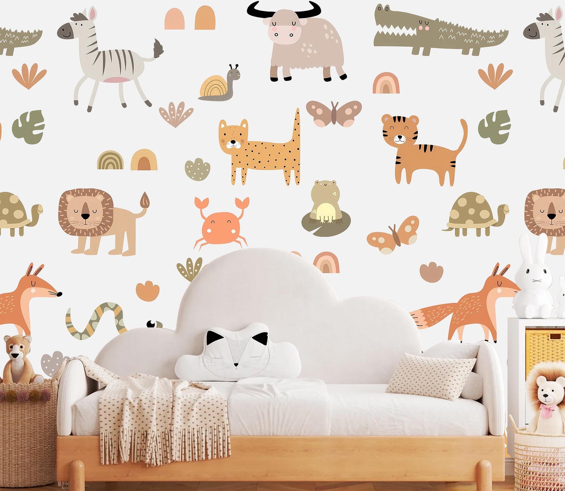 Jungle Animal Wall Decals Safari Nursery Stickers Kids Room Decor