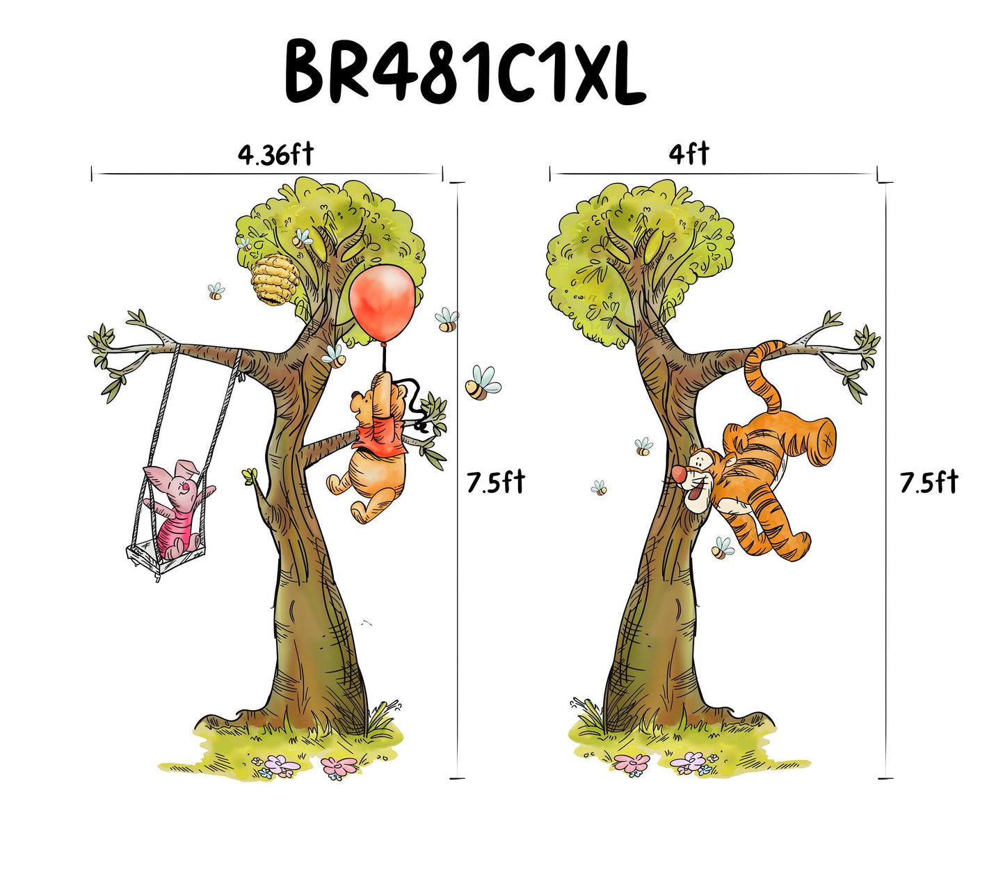 Winnie the Pooh Fabric Wall Decal | Nursery Room Decor