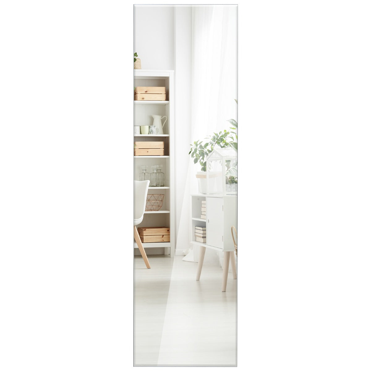 110 x 38 cm Frameless Full-Length Bevelled Wall Mirror