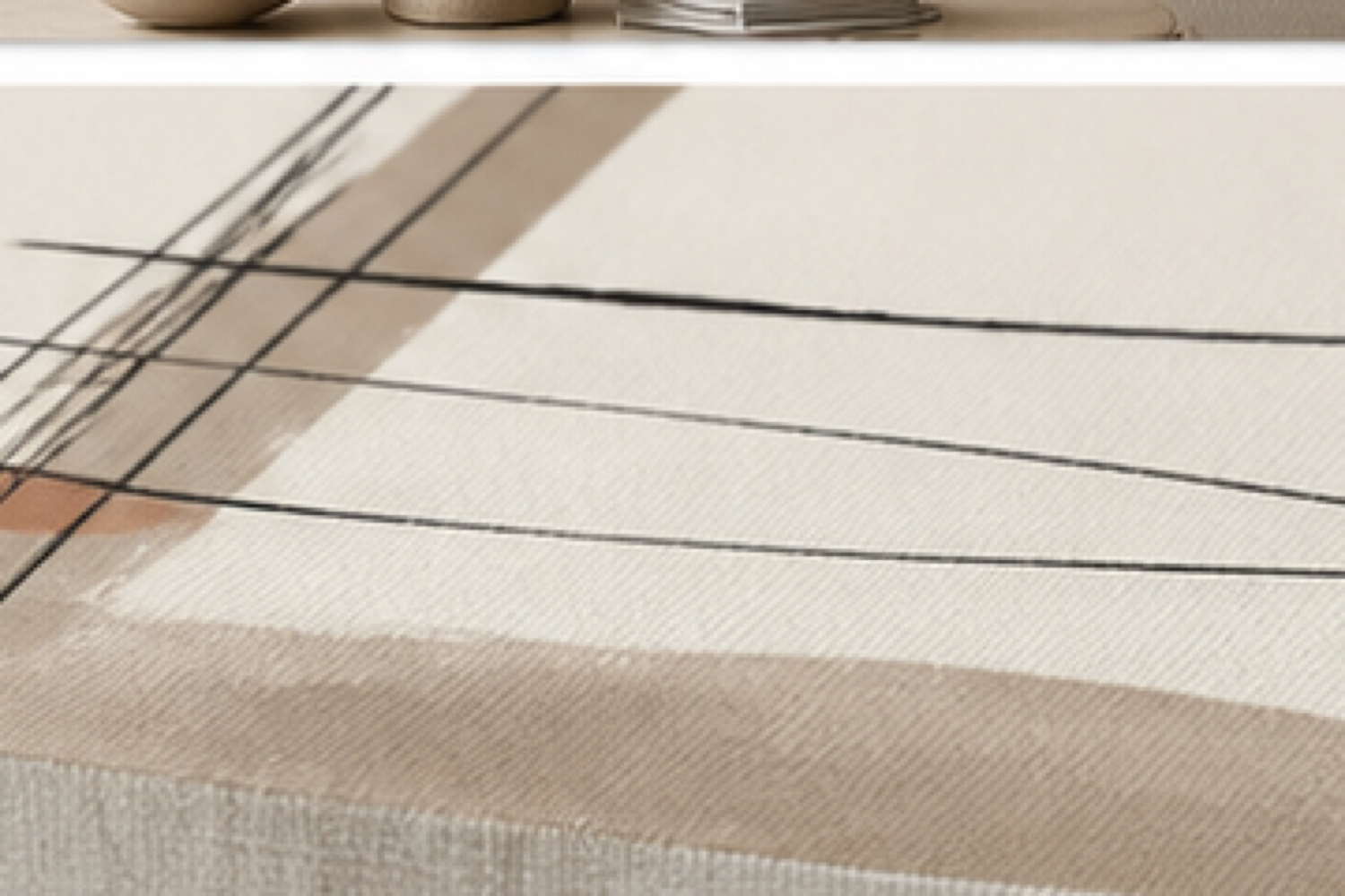 Linear Poise Minimalist Line Stretched Canvas printed canvas texture and wrapped edge detail