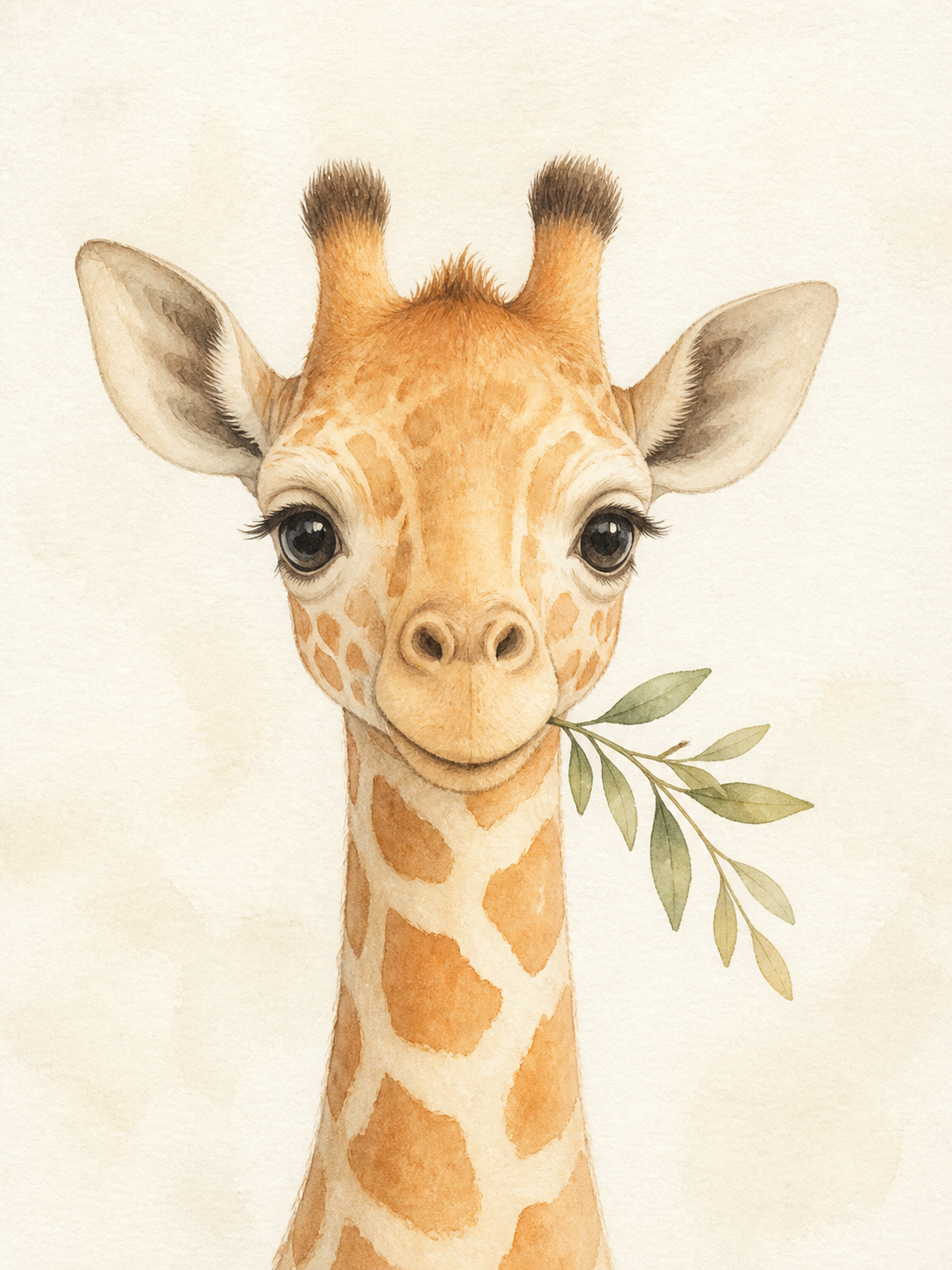 Little Giraffe Nursery Stretched Canvas Wall Art – printed artwork featured image