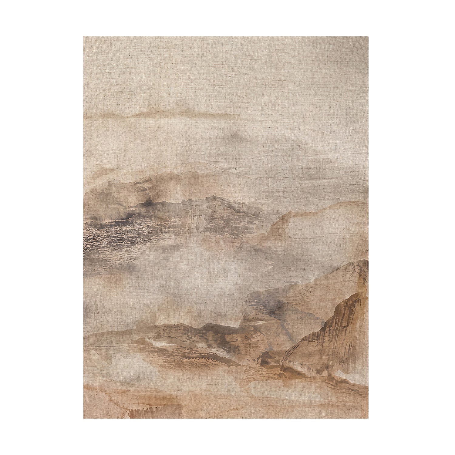 Neutral mountain landscape stretched canvas profile