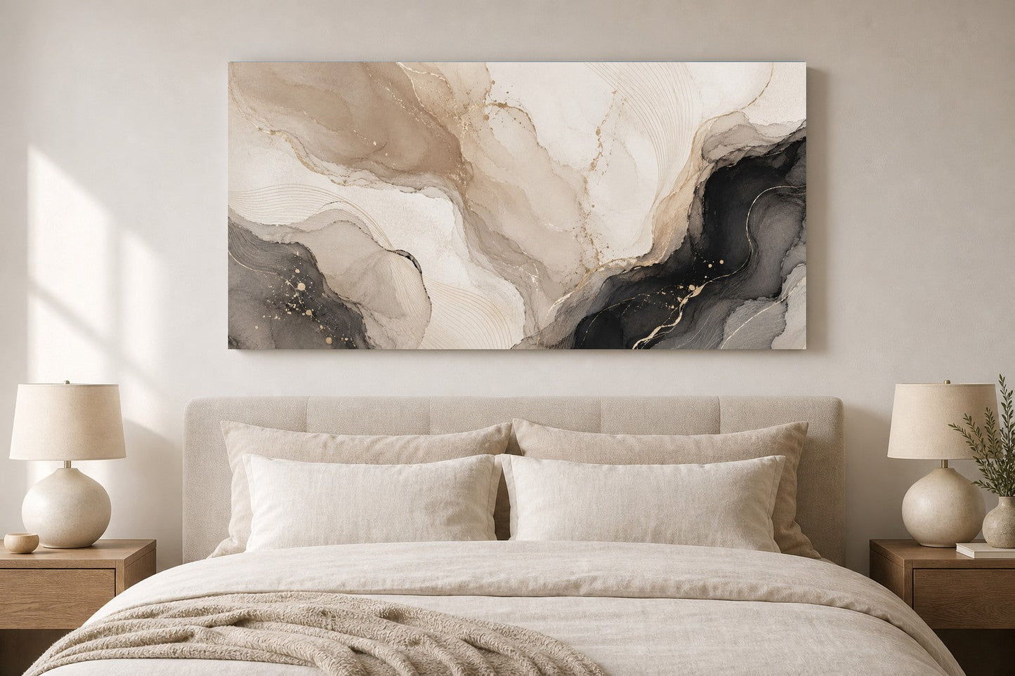 Champagne Marble Gold Abstract Canvas