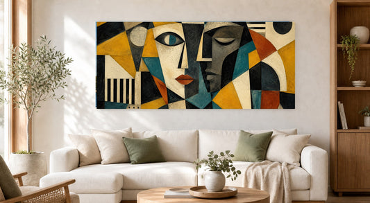 Cubist Dialogue in Ochre