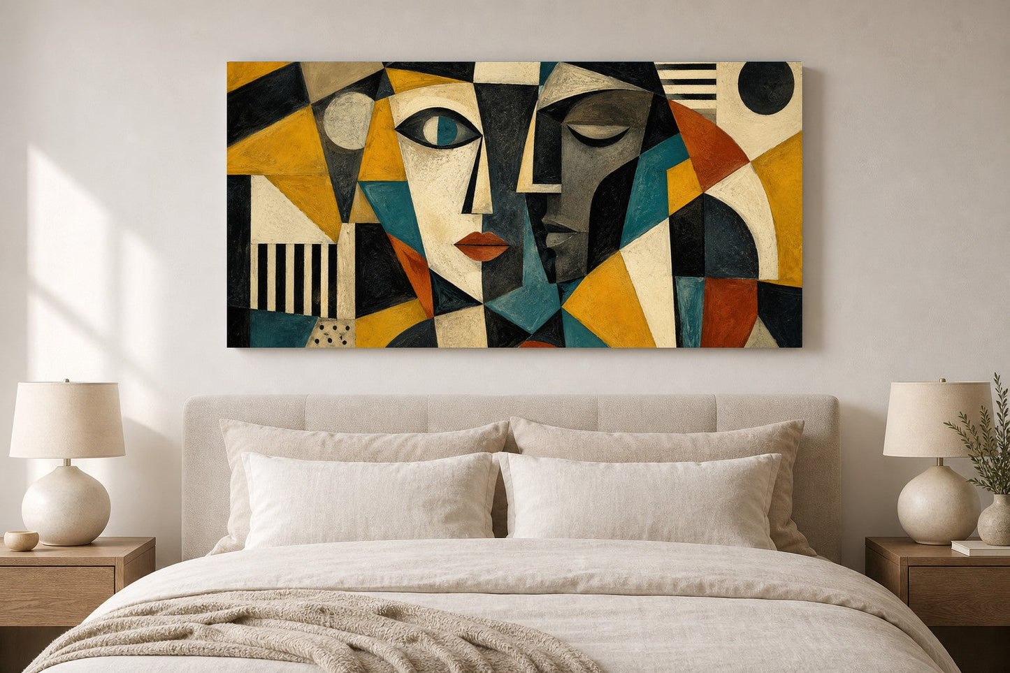 Cubist Dialogue in Ochre