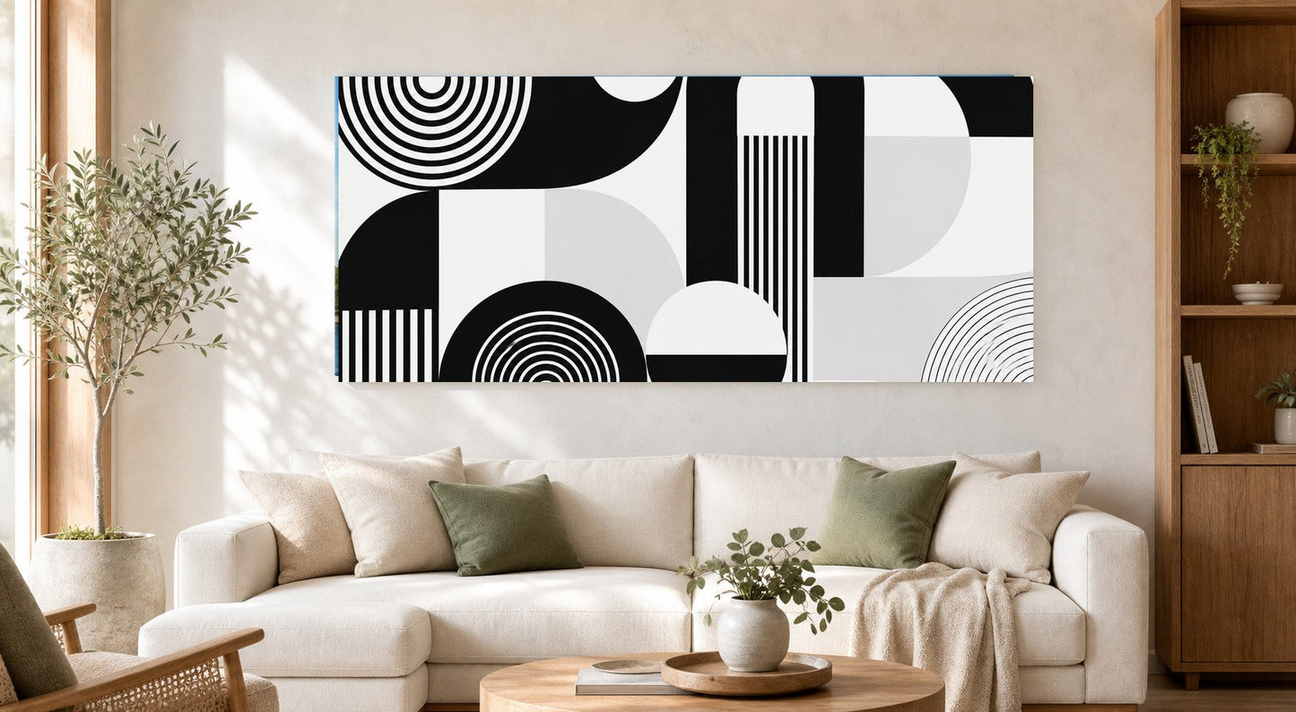 Black & White Geometric Canvas