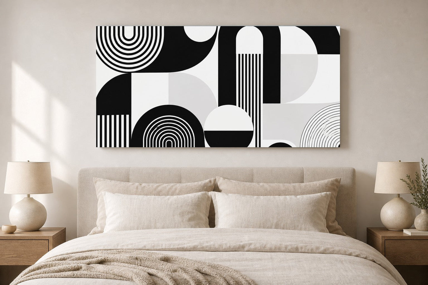 Black & White Geometric Canvas