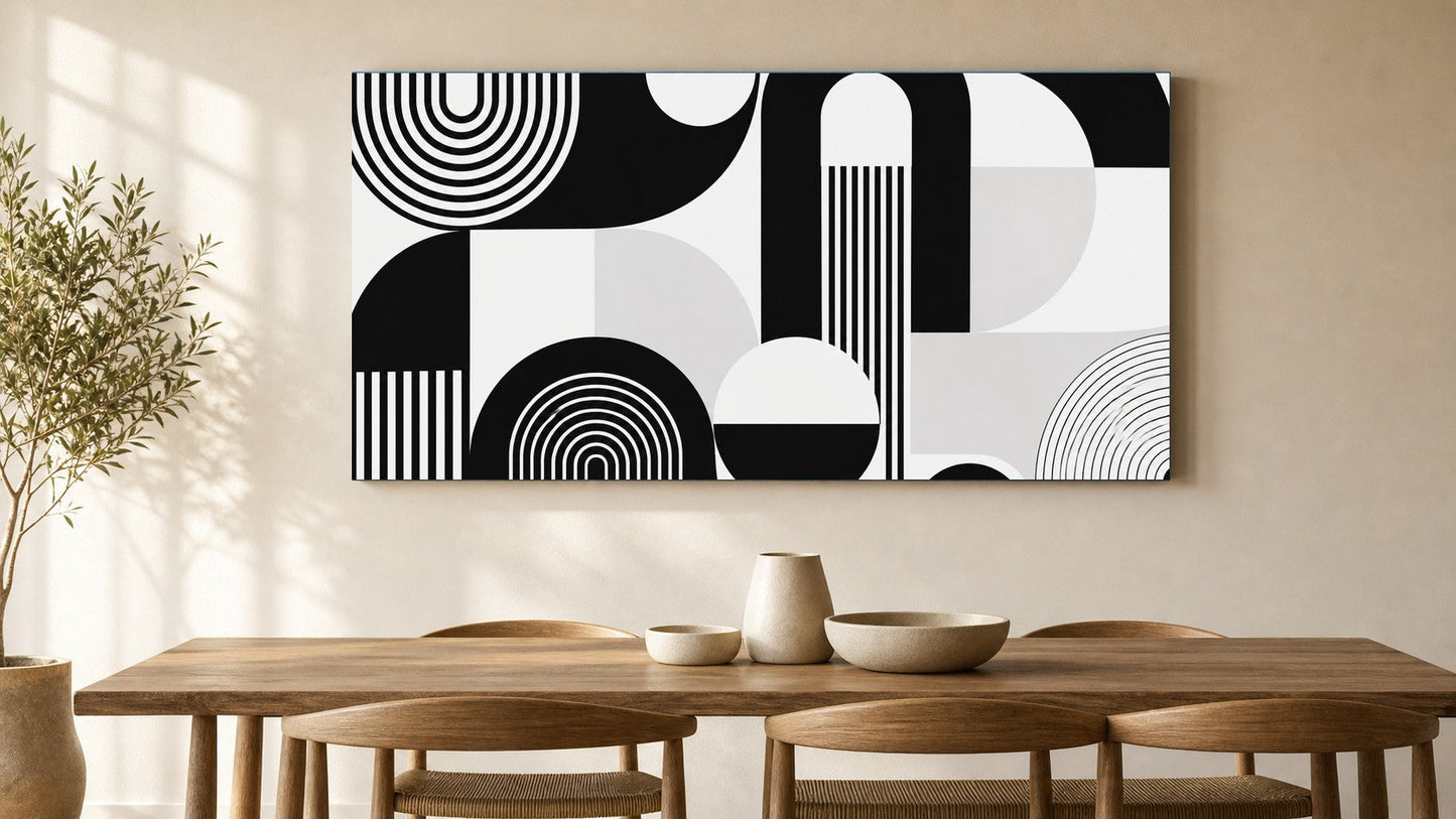Black & White Geometric Canvas