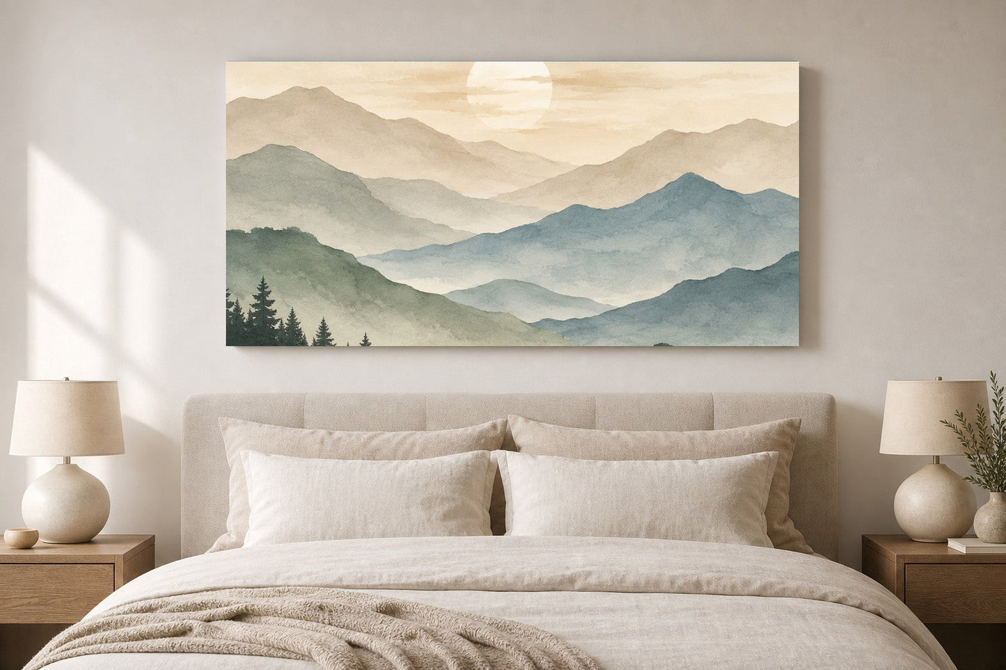 Abstract Mountain Layers Canvas