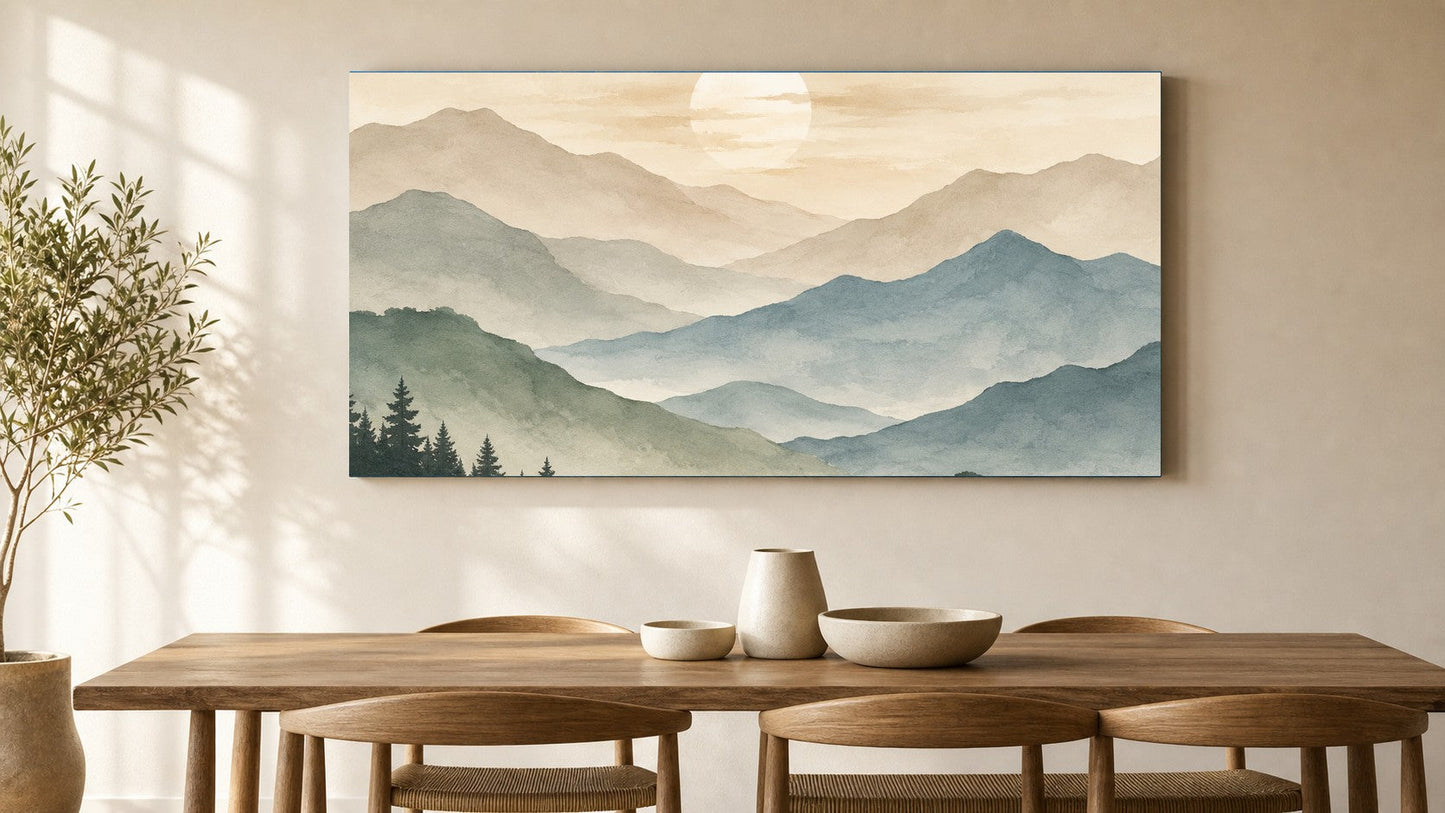 Abstract Mountain Layers Canvas
