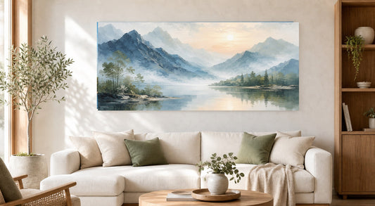 Serene Alpine Sunrise Lake Canvas