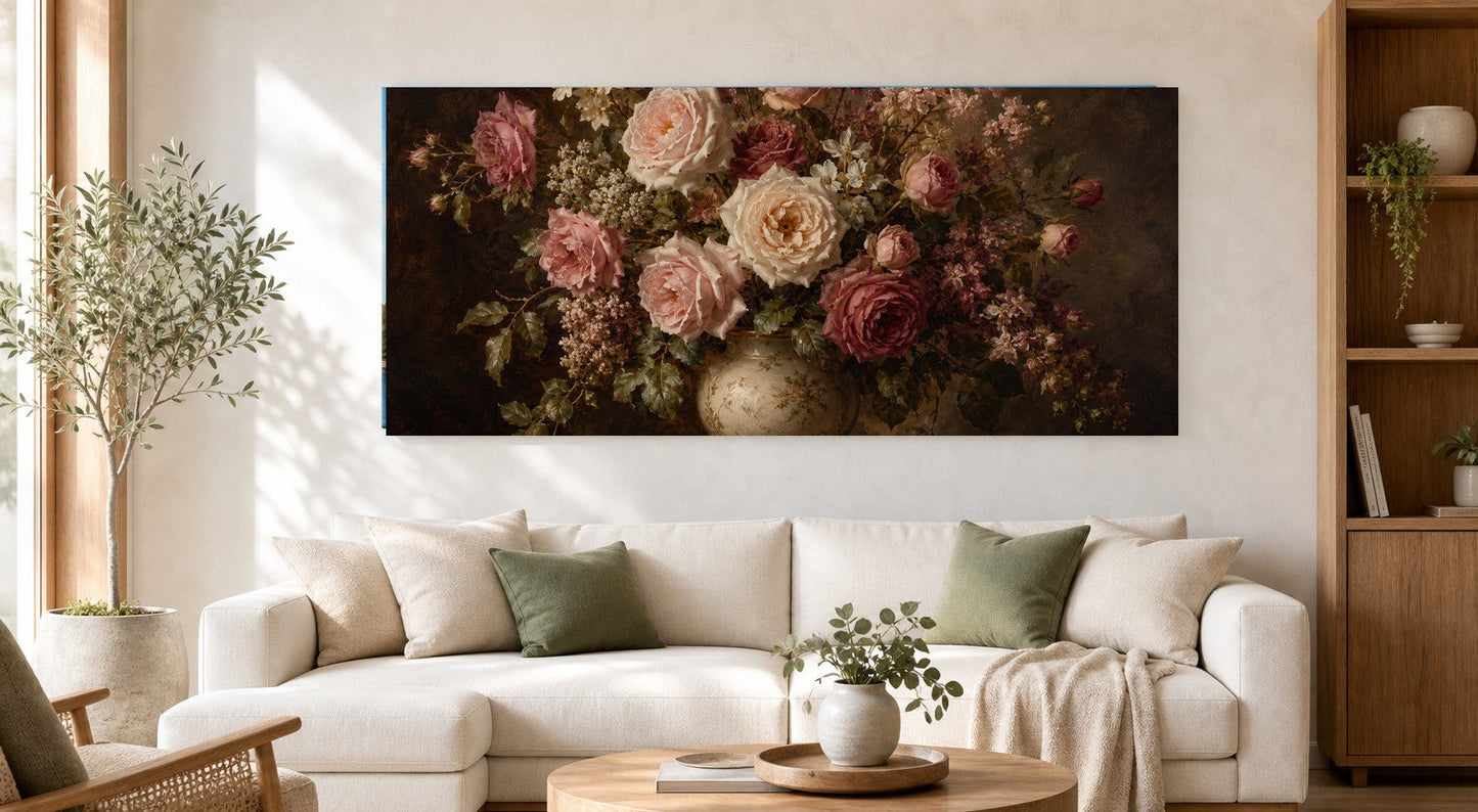 Vintage Floral Still Life Canvas