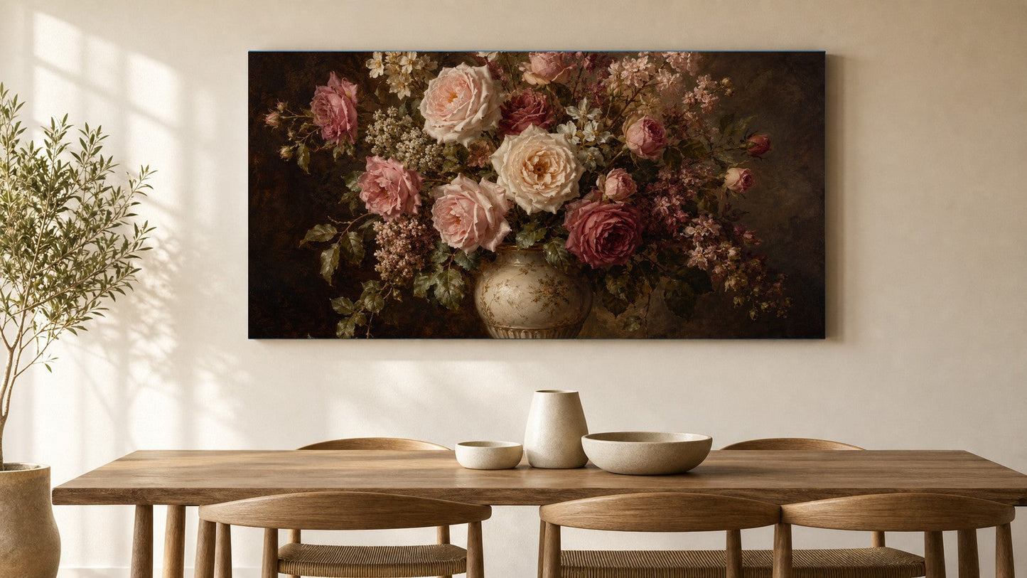 Vintage Floral Still Life Canvas