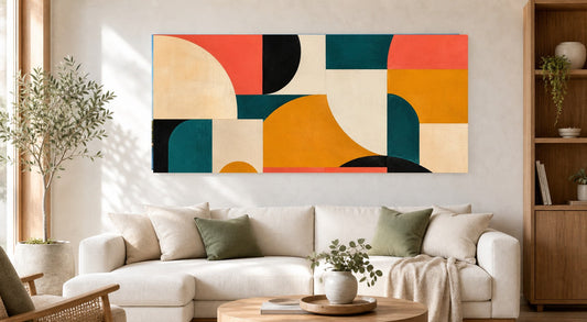 Bold Geometric Composition in Mid-Century Style
