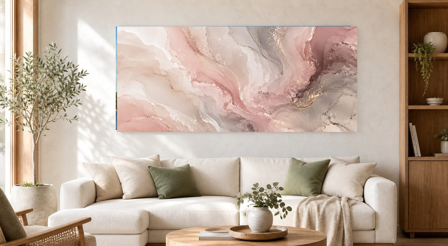 Blush Pink and Taupe Fluid Marbles