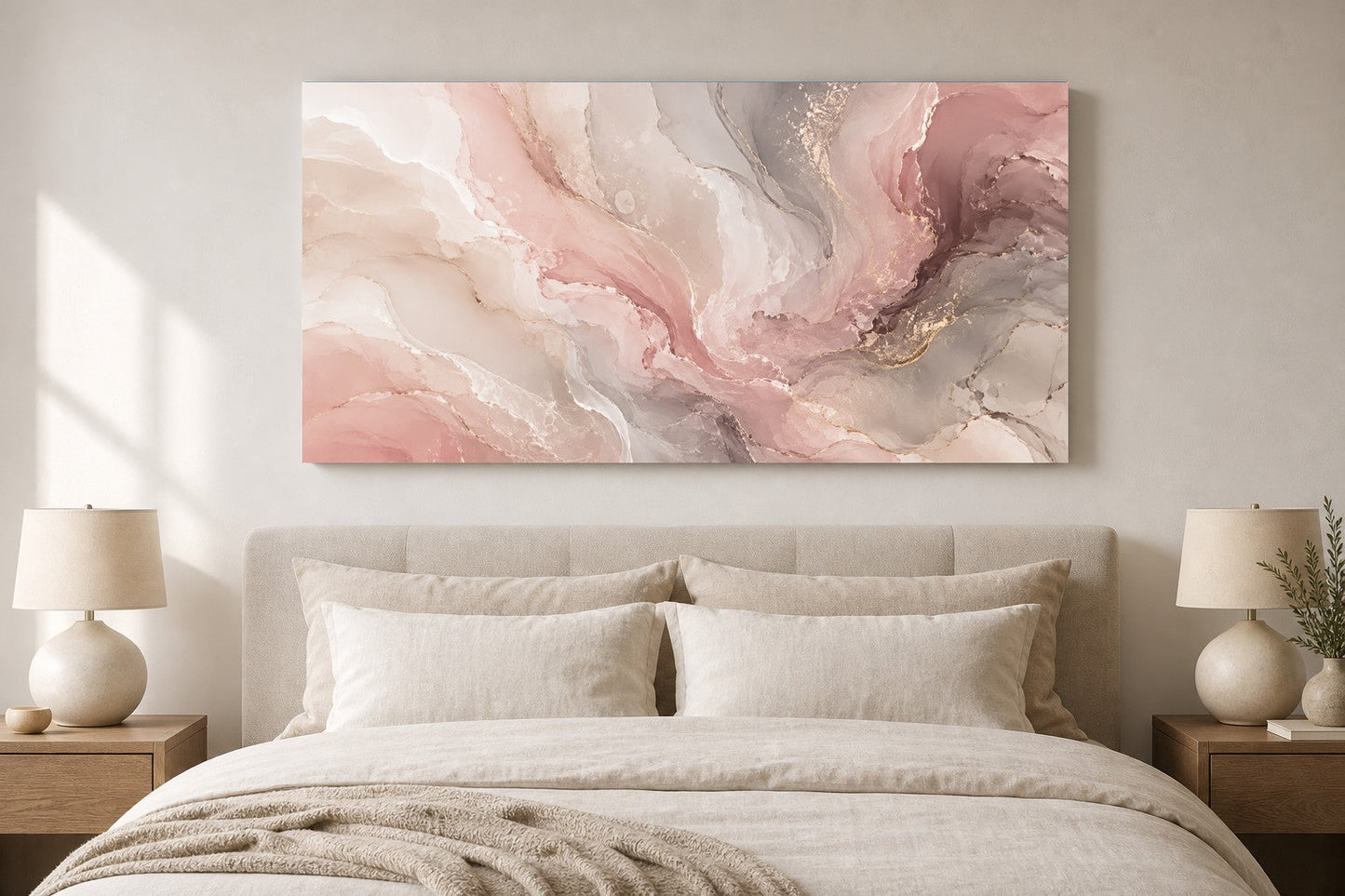 Blush Pink and Taupe Fluid Marbles
