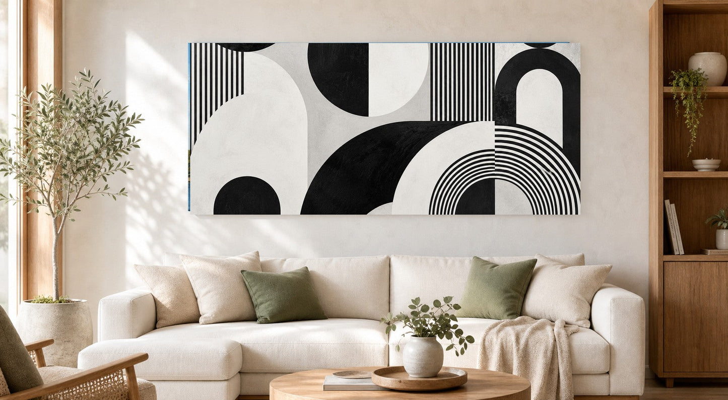 Monochrome Abstract Geometric Collage