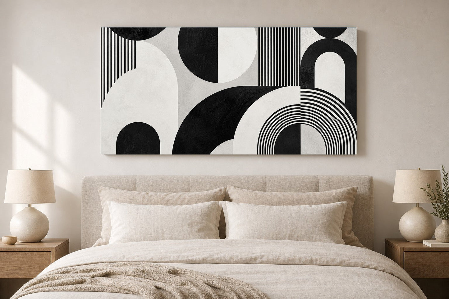 Monochrome Abstract Geometric Collage