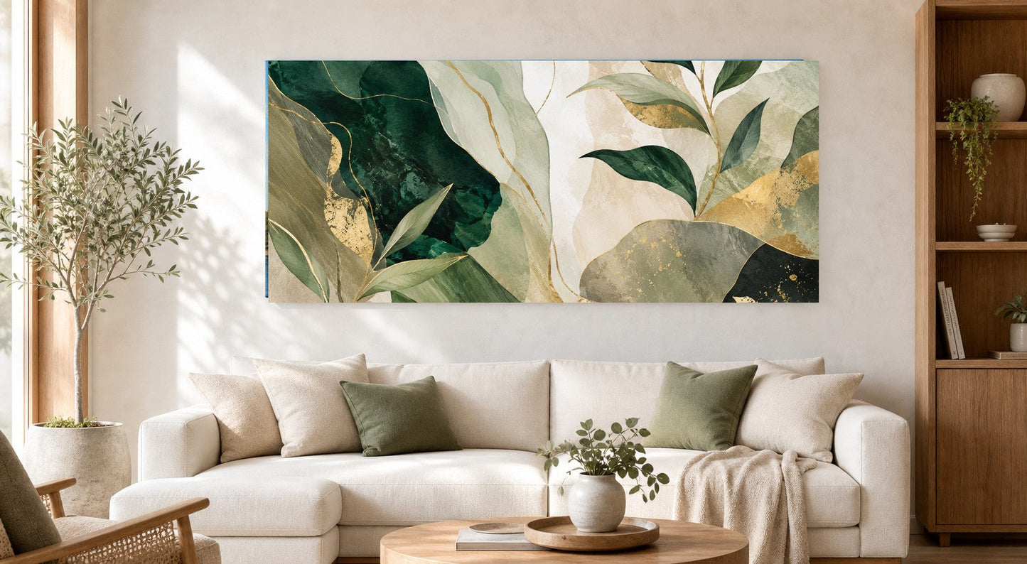 Botanical Elegance in Green and Gold