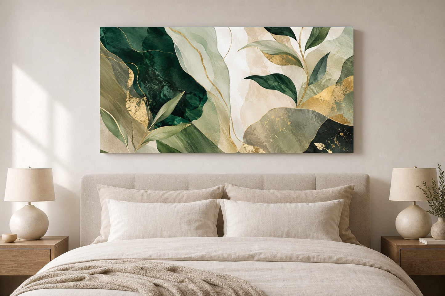 Botanical Elegance in Green and Gold