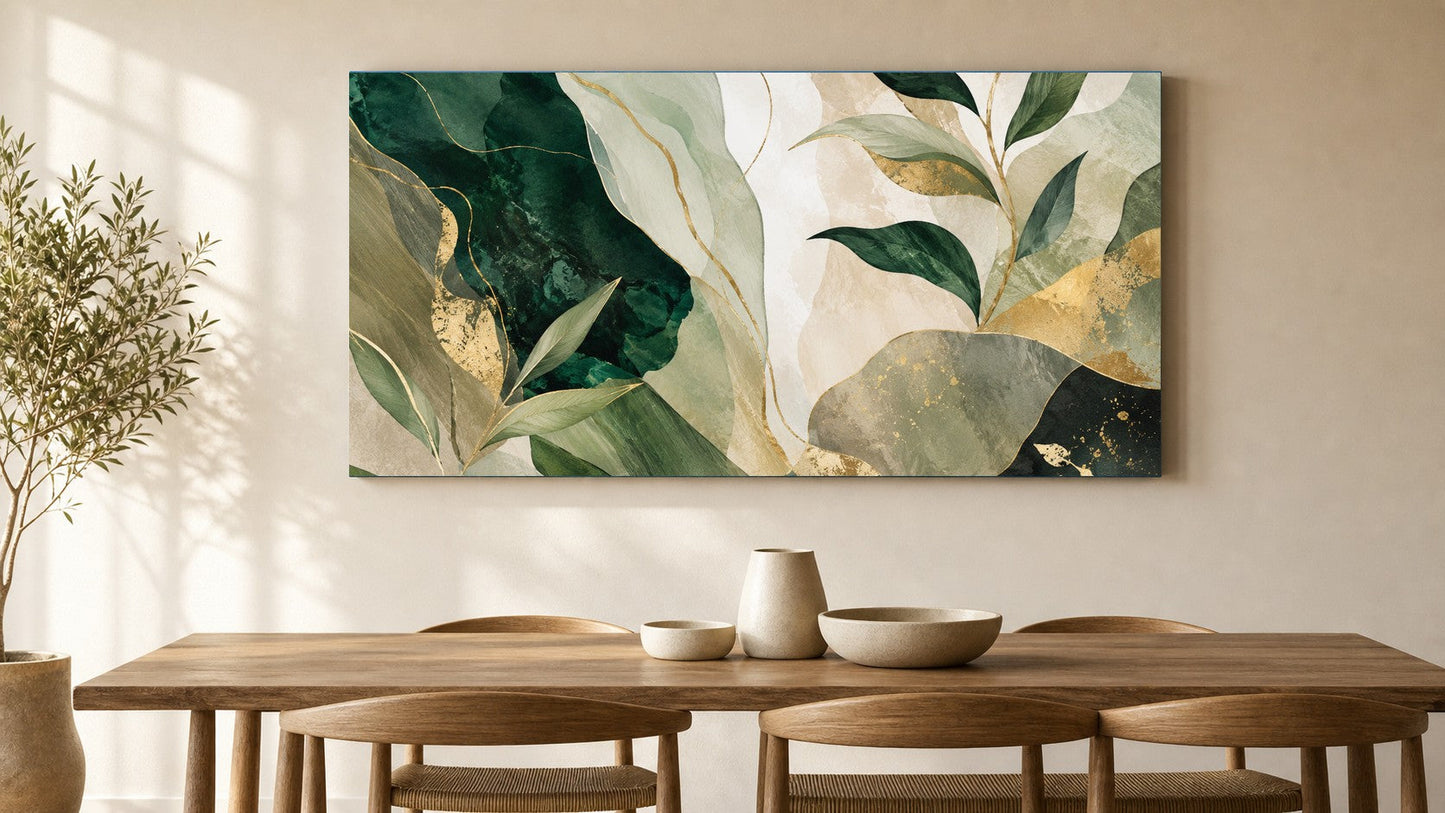 Botanical Elegance in Green and Gold