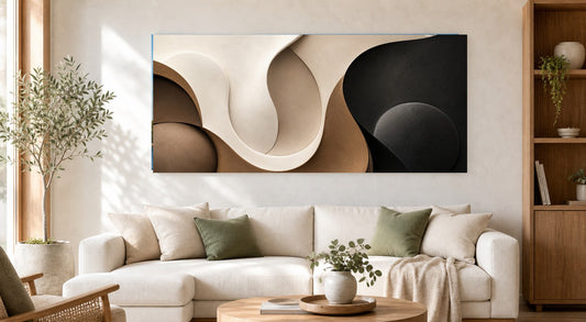 Sculptural Flowing Shapes in Neutral Tones