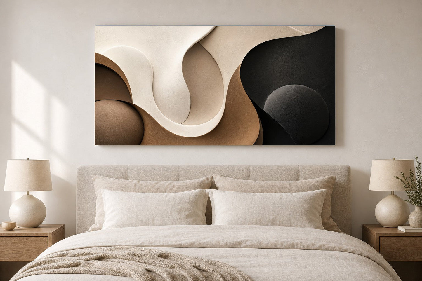 Sculptural Flowing Shapes in Neutral Tones