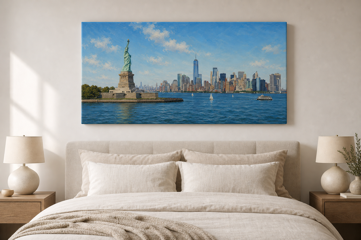 New York Harbor Panorama Canvas