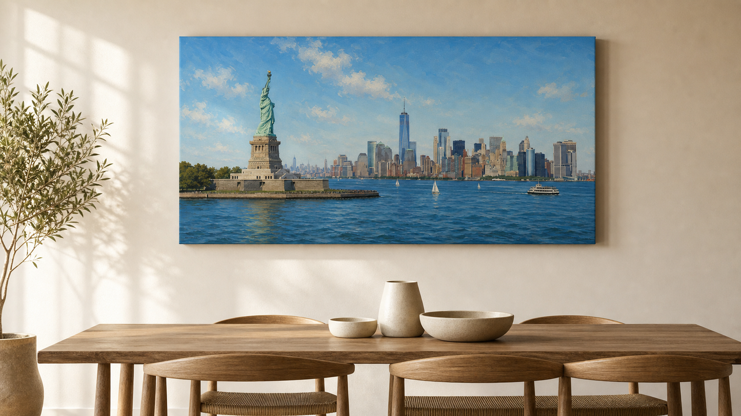 New York Harbor Panorama Canvas