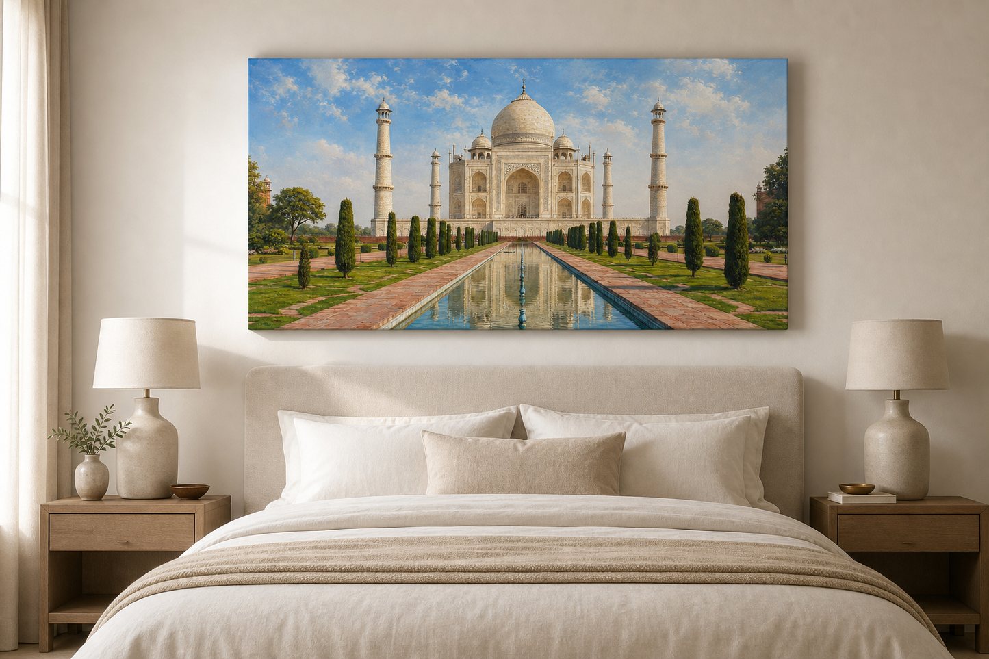 Taj Mahal Reflection Panorama Canvas